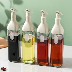 Glass Seasoning Spoon Bottle Oil Bottle Oil Dispenser Gravity Oil Pot Condiment Container Spice Jar Vinegar Bottle Kitchen Tools