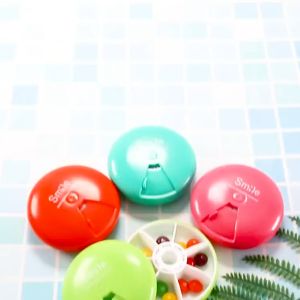 Kotak Vitamin Smile /  Kotak Obat Bentuk Bulat 7 Grid / 7 Grids round Medicine Box-Unique Home Store