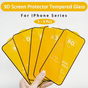 1 - 5 Pcs 9D Screen Protector Tempered Glass For iPhone Series 17 Air 17 Pro 16 Plus 14 13 15 12 11 Pro Max Protective Glass