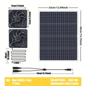 Solar fan kit with solar panels and2 solar exhaust fans solar exhaust fans chicken coop dog house solar charging solar system
