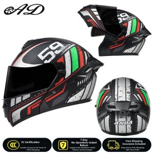 AD | Certified Flip Light Motorbike Helmet