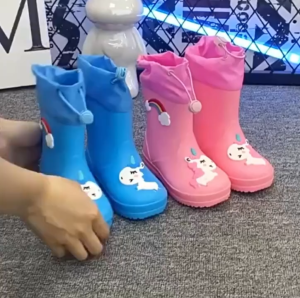 unicorn Rainboots 2-9 Yrs Old Rain Boot for Kid Shoe for Boy Girl Waterproof Non-Slip Pink Blue