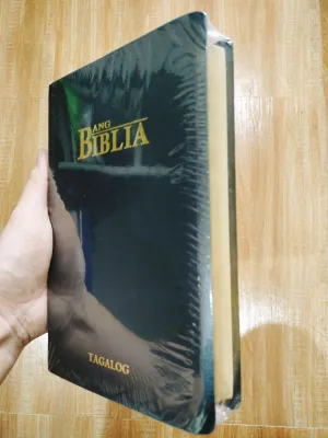 LUXURIOUS TAGALOG HOLY BIBLE SOFT/HARD BOUND ANG BIBLIA OLD & NEW TESTAMENT / GOLD SILVER & WHITE EDGES