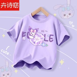 Girls Summer Suits 2024 New Arrival Western Style Girl Sports Pants Pure Cotton Short Sleeve Childrens Clothing Summer Kids Clothes