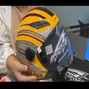 Helmet Gracshaw Graflex G666 Aire Yellow Blue Helmet (READY STOCK) Helmet Open Face Gracshaw