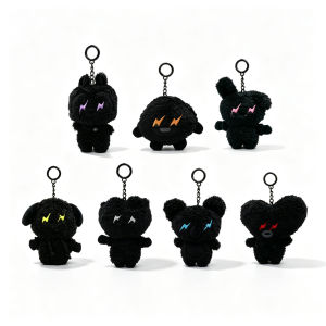 YF BTS BT21 x Fragment Plushie Keychain Black Lightning Eyes Cartoon Bag Charm Pendant Collectible Gift FY