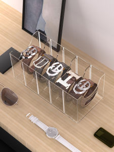 Belt Storage Drawer Divider Handy Gadget For Home Transparent Acrylic Wardrobe Men Womens Leather Belt Storage Box