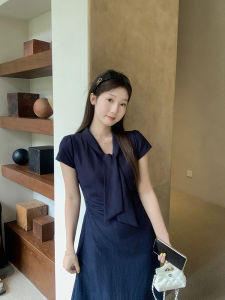 Scar neck Short sleeves Drape Pink Dress