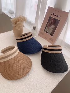 Women Straw Hat UV Summer Beach Hat Woven Stitched Sunscreen Bucket Hat Protection Sun-Proof Sun Hat Fisherman Brim Hat Women Fashion Baseball Cap