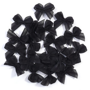 30pcs Mesh Ribbon Bows Mutilcolor Lace Mini Bowknot Satin Ribbon Bow Flower For DIY Craft Decoration Nail Manicure Accessories