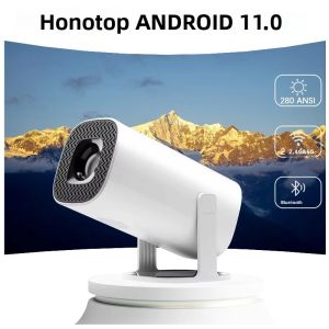 HONGTOP Android 11 Máy Chiếu Mini Thông Minh 720P WiFi6 Bluetooth Di Động Rạp Hát Tại Nhà Ngoài Trời Máy Chiếu LED 40-120 Inch Có Điều Khiển Từ Xa