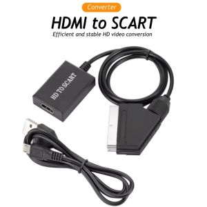 Bộ Chuyển Đổi SCART Sang HDMI 1080P Bộ Khuếch Đại Video Và Âm Thanh Cho TV HD DVD Đầu Thu Kỹ Thuật Số - Cắm Và Chạy Với Cáp DC