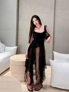 Elegant Chiffon Blouse Women Summer Street Style Super Beautiful Design Mid-Length Butt Covering Asymmetrical Chiffon Strap Top