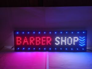 lampu led sign tulisan barber shop