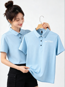 SHANCHEN | Customizable Logo Summer Ice Silk Cotton Polo Shirt Work Uniform