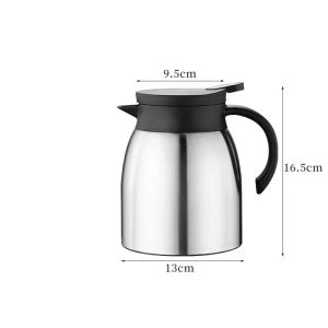 1200ml Thermos Tea Pot 304 Stainless Steel Large Capacity Coffee Tea Kettle with Tea-strainer Home Office Brewing Teapot