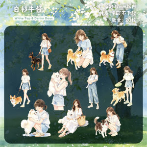 10 pcs Collect Cuties Series Girl Pet Themed PET Sticker Scrapbooking Supplies DIY Junk Journal Collage Decorative Stickers