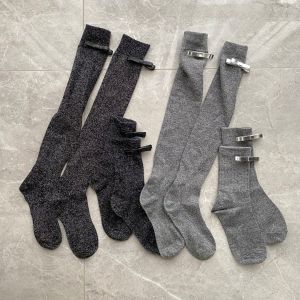 Sweet Style Womens Mid-Calf Socks with Butterfly Knots Shiny Thread Trendy And Knee-High Fashionable Cotton Polyester Blend