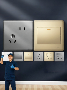 CHNT | Multi-port Wall Outlet Panel 86 Type Gold