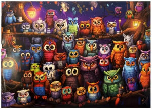 [Majestic Forest Owls Puzzle] 1000pcs Majestic Forest Owls Jigsaw Puzzle for Adults - 70x50cm (28x20") Perfect Gift for Adults