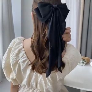 【Pharaoh🎀COD】Jepit Rambut Pita Besar Korea Elegan Panjang Pita Rambut Aksesoris Hair Clip