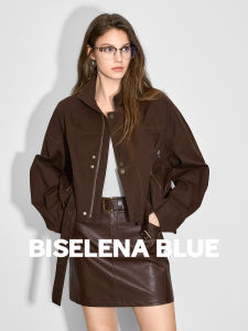 Modern Retro Stand Collar Jacket Womens Loose Fit Slimming Hem Cotton Commute Style Short Coat Beixini New Autumn Collection