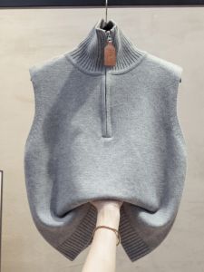JIANDIYA | High Collar Zipper Knitted Vest Outerwear