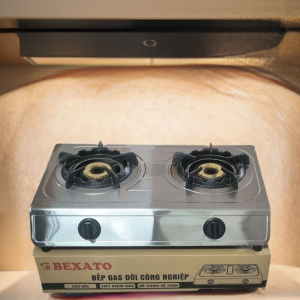 Bếp ga bán công nghiệp gia đình đôi chia lửa gang kiềng gang loại dầy