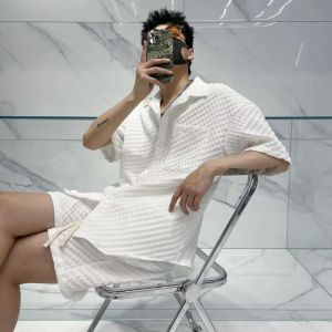 Summer 2025 Mens Short Sleeve Fashionable Casual Loose Shorts Set Quality Youth Style Tagkita Brand Shirt Material Other 100%