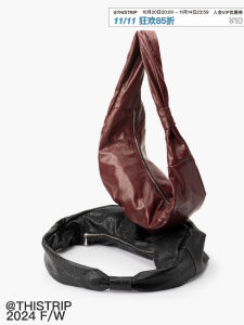 Original Design ThisTrip Relaxing Red Oil Wax Leather Soft Horn Shoulder Bag Crossbody Bag Casual Style for Teenagers