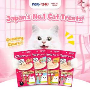 Ciao Chu Ru -Ciao Stick 14g x 40pcs /14g X 20pcs/Cindy & Friend Lickies Functional Creamy Cat Treat 50Pcs Cat Treat/Wanpy Creamy Cat Treats Assorted ( 50 Pcs )