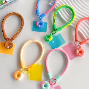 สร้อยข้อมือยางซิลิโคน 3 มิติ น่ารัก ป้องกันการตกหล่น เครื่องประดับโทรศัพท์มือถือสำหรับผู้หญิง สายคล้องโทรศัพท์มือถือแบบนุ่ม