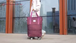 Expandable Shoulder Bag With Detachable Wheels 66x40x22cm