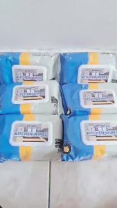 80pcs Kitchen Cleaning Wipes (Large) - Heavy Duty Degreasing Wipes for Stove Stain Removal | Tisu Basah Dapur
