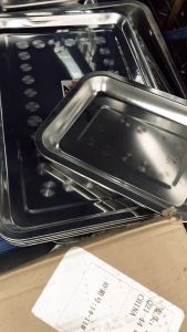 stainless steel food tray (bright  polished Anti-hand  scraping design heat-resistant)