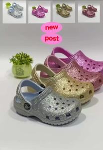 รองเท้าเด็กแฟชั่นทรง Clog สีชมพูวิ้งค์ๆ