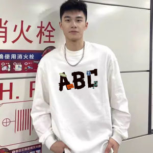 Áo Thun Cotton Dài Tay Rộng Rãi Thường Ngày Cho Nam in Chữ Graffiti Thời Trang Mùa Thu Kháng Khuẩn Phong Cách Thường Ngày