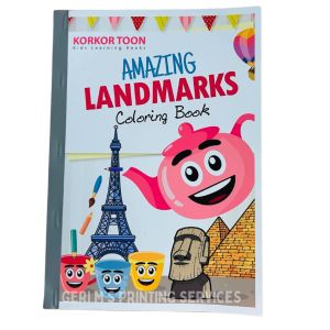 Coloring Activity Book for Children | Worlds Amazing Landmarks Taj Mahal Great Wall Eifel Tower