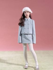LOVESASAKIDS | Refreshing Blue Tone Set Quilted Warm Wool Outfit