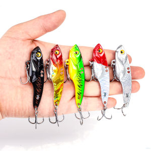 3.5g/5g/7g/10g/14g/17g VIB Swimbait Colorful Metal Sinking Jig 3D Eyes Hard Bait Spoon Spinner Fishing Lure Fishing Tackle for Bass Walleye Trout