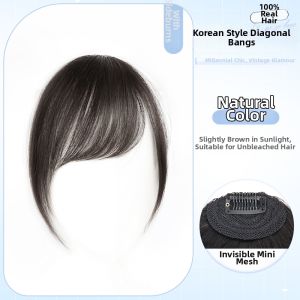 XIAOQI | Full Real Hair Natural Forehead Bangs Lightweight Invisible Bang Wig