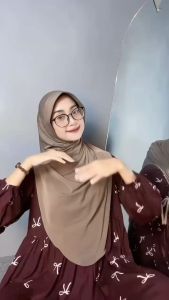 Hijab Instan Malay Jisoo Versi pet / Hijab Pet Syari Kerudung Malay Oval Jersey Size L by Assyla Hijab Terbaru kekinian