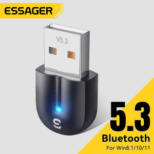 Essager 5.3 Bluetooth Adapters Mini Multifunctional Support Free Drive Windows 8.1/10/11 Compatible With Mouse/Keyboard/Gamepad/Speaker/Headset Bluetooth Adapter For MobiIe Phone Tablet Laptop Desktop PC Bluetooth 5.3 Adapters