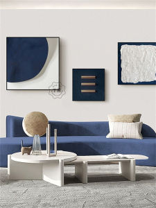 Modern Minimalist Blue Decorative Artwork Studio Space Wall Painting Commercial High-End Feeling Hanging Picture Home Decoration