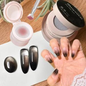 1Jar Black Pat Painting Gel Nail Polish with Air Cushion Gradient Matte Texture Nail Patting Glue Soak Off UV LED Nail Varnish 8