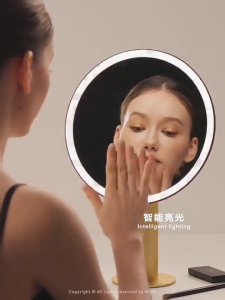 MUID metal makeup mirror desktop with lights smart high definition dressing mirror desktop led beauty mirror gift for girls