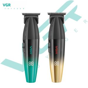 Máy Cắt Tóc Điện VGR V-906 Thân Kim Loại Mạ Màu Có Màn Hình LED Chức Năng Cắt Tỉa Kỹ Thuật Số Thông Minh Dùng Cho Gia Đình Và Salon.