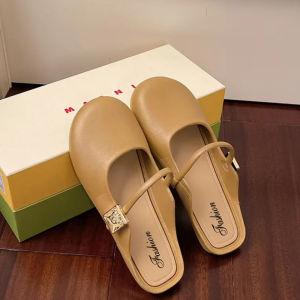 รองเท้าแตะสวมหัวสำหรับผู้หญิง ฤดูร้อนปี 2025 สไตล์ใหม่ รองเท้าแตะแบบสวมสบาย พื้นแบน กันลื่น พื้นนุ่ม รองเท้าแตะสวมสบายสำหรับผู้หญิง