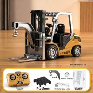Remote Control Mini Forklift Excavator Car Model 1:64 Bluetooth