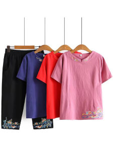Loose Fit round Neck Embroidered Cotton Linen Feel Shirt for plus Size Women Casual Summer Top Korean Style Comfortable Inner Wear